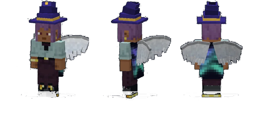 A player wearing the animated Aurora cape