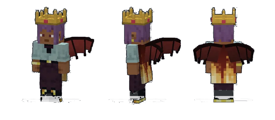 Inferno cape with crown and dragon wings