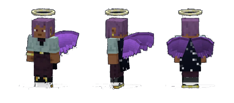 Starfield cape with halo and ender wings