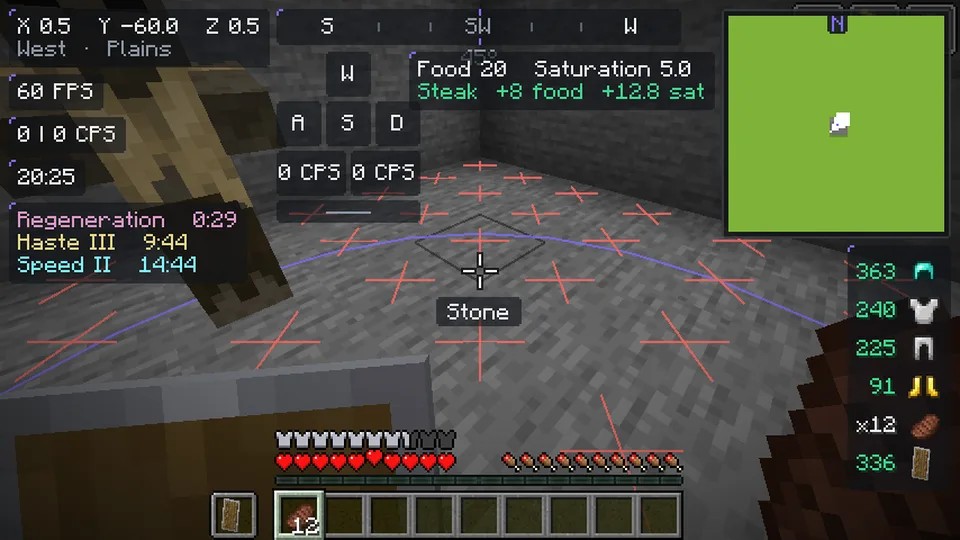 Light level overlay in a dark room