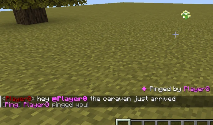 A mention with the ping alert