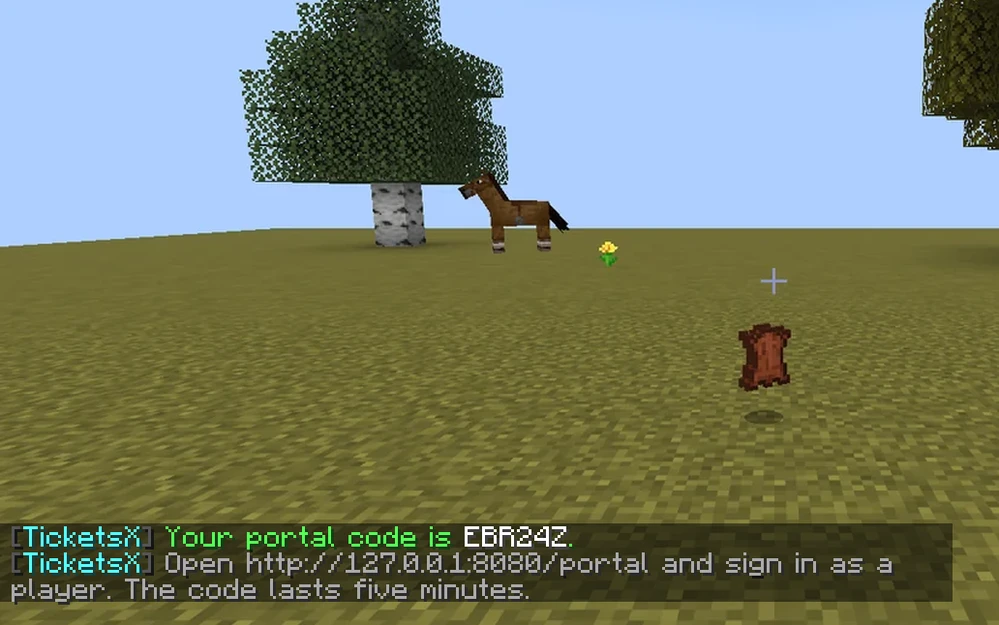 /ticket portal gives a player a one-time sign-in code