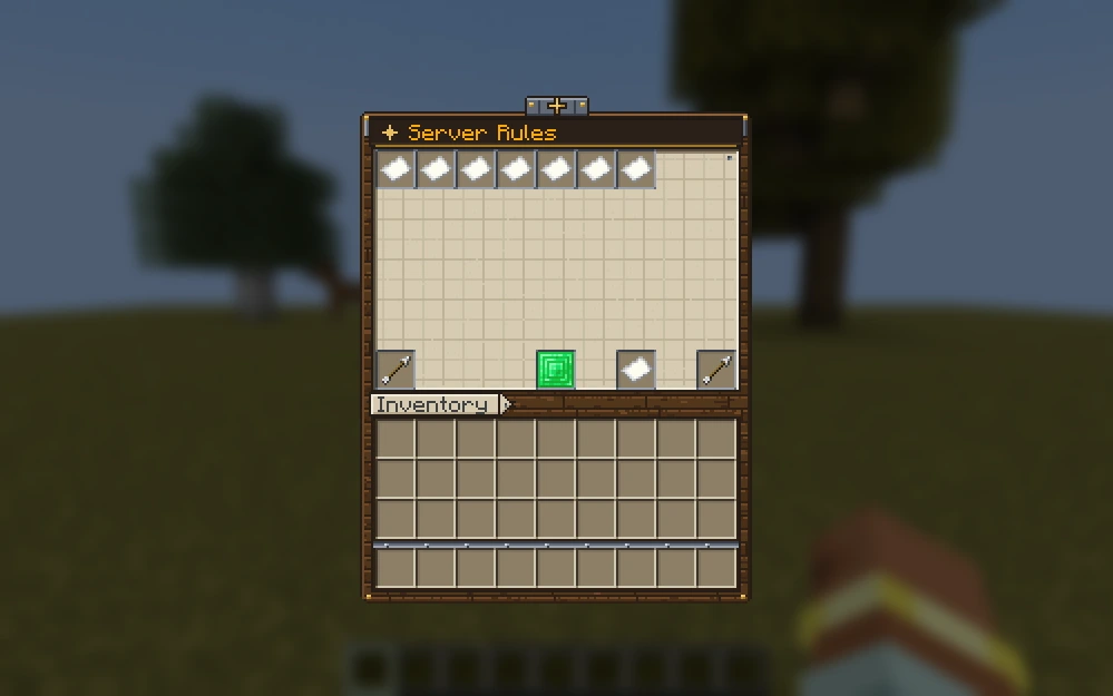 The rules menu, textured