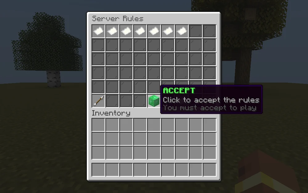 The rules menu without the texture pack